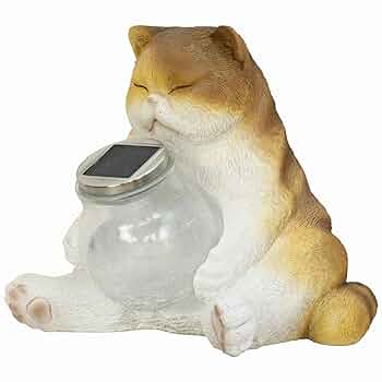 Amazon.co.jp: ソーラーライト 置物ライト ねこ 動物 置物 玄関